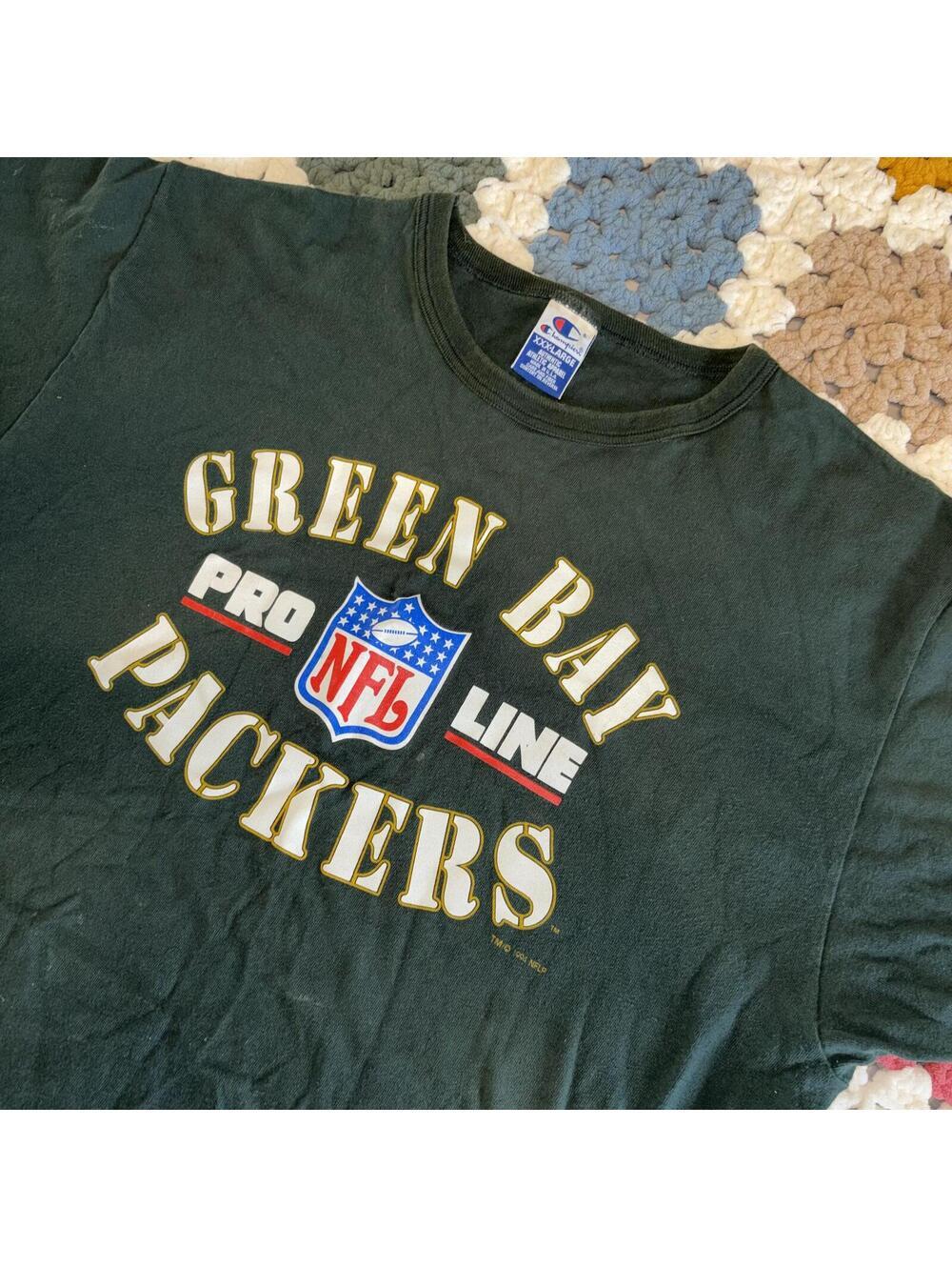 Vintage 1994 Champion Pro Line Green Bay Packers NFL T-Shirt XXX-Large Y2K 90s
